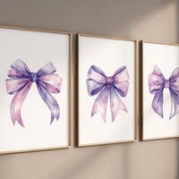 Bow print wall art, Bow nursery print, purple and pink Bow nursery wall art, bow nursery art, bow nursery, lilac nursery, purple pink