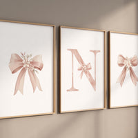 Bow print wall art, Bow nursery print, pink Bow nursery wall art, bow nursery art, bow nursery decor, bow print wall art pink, girl nursery