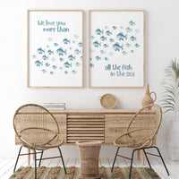 Under the sea wall art, Ocean nursery decor, Nautical nursery print set, under the sea nursery, gender neutral nursery, ocean, nautical