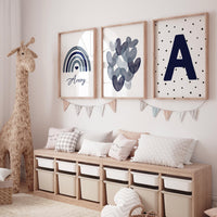 Nursery decor boy Boho, rainbow nursery, navy nursery, boys room decor, Navy blue nursery, boy nursery print, nursery wall art