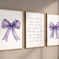 Bow print wall art, Bow nursery print, purple Bow nursery wall art, bow nursery art, bow nursery, lilac nursery, purple nursery, girls