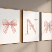 Bow print wall art, Bow nursery print, pink Bow nursery wall art, bow nursery art, bow nursery decor, bow print wall art pink, girl nursery