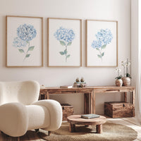 Blue Hydrangea wall art, Botanical Print, Light Blue Hydrangea, Watercolor flower Print, Boho Floral print, flower print, nursery wall art
