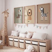 Safari Nursery Wall Prints, Boho Nursery Prints, jungle animals, Sage Green Nursery Art, animal Nursery Decor, animal prints