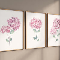 Hydrangea wall art, pink Hydrangea, Botanical Print, Watercolor flower Print, Boho Floral print, flower print, nursery wall art