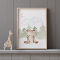 Nursery decor bear, bear nursery, Woodland Nursery Wall Art, Woodland Print Set, animal prints, Woodland Animal Prints, gender neutral