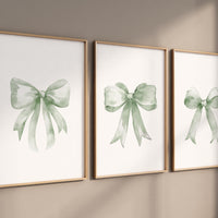 Bow print wall art, Bow nursery print, sage green nursery wall art, bow nursery art, bow nursery decor, bow print wall art green