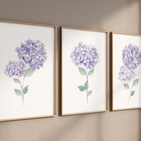 Hydrangea wall art, purple Hydrangea, Botanical Print, Watercolor flower Print, Boho Floral print, flower print, nursery wall art, lilac