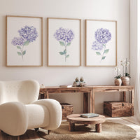 Hydrangea wall art, purple Hydrangea, Botanical Print, Watercolor flower Print, Boho Floral print, flower print, nursery wall art, lilac