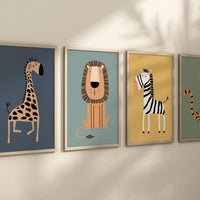 Safari Nursery Wall Prints, Boho Nursery Prints, jungle animals, Sage Green Nursery Art, animal Nursery Decor, animal prints