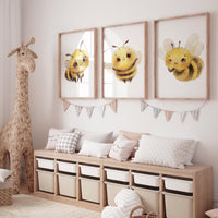 Bee print, bee nursery, Nursery decor neutral, yellow nursery, gender neutral, nursery wall art, nursery wall art prints, baby room wall art