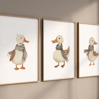 Goose Nursery wall art, Goose Gallery wall art, Baby girl nursery ideas, Goose Nursery, Animal Themed Decor, animal prints, gender neutral