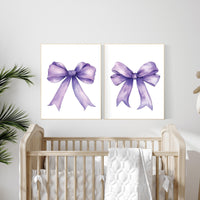 Bow print wall art, Bow nursery print, purple Bow nursery wall art, bow nursery art, bow nursery decor, bow print wall art lilac
