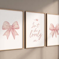 Bow print wall art, Bow nursery print, pink Bow nursery wall art, bow nursery art, bow nursery decor, bow print wall art pink, girl nursery