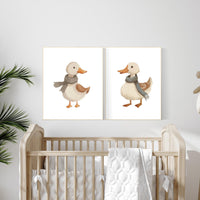 Goose Nursery wall art, Goose Gallery wall art, Baby girl nursery ideas, Goose Nursery, Animal Themed Decor, animal prints, gender neutral