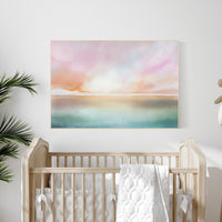 Landscape sea view, nursery wall art, gender neutral, sky, beach nursery decor, sunset print, sunrise print, nursery print, baby room