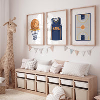 Basketball wall art, personalized sports prints, basketball jersey decor, sports-themed room, basketball hoop poster, kids room artwork