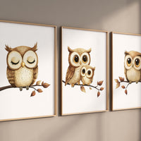 Owl wall art, owl nursery decor, cute owl prints, neutral gender nursery art, Owl wall art, owl prints for nursery, owl wall art, baby room