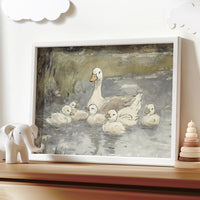 Duck Family wall art, nursery decor, ducklings nursery, duck print, gender neutral, duck wall art, nursery print, baby room wall art