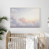 Cloud artwork, nursery wall art, gender neutral, dreamy sky decor, pastel cloud print, nursery cloud wall art, nursery print, baby room art