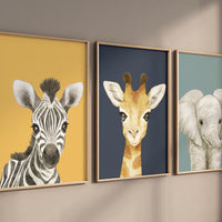 Safari animal wall art set, Animal Prints, Animal Nursery wall art, safari animals, animal Nursery Decor, gender neutral nursery, baby room
