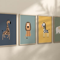 Safari Nursery Wall Prints, Boho Nursery Prints, jungle animals, Sage Green Nursery Art, animal Nursery Decor, animal prints