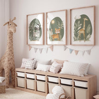 Safari Animals, Nursery Wall Prints, Boho Nursery Prints, jungle animals, Sage Green Nursery Art, animal Nursery Decor, animal prints