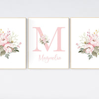 Magnolia print, Boho Nursery wall art, Wildflower Nursery Decor, Magnolia flower, Floral Nursery, Girl Nursery Decor, Botanical Print