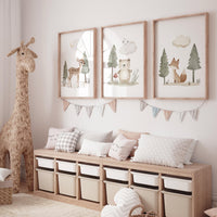 Nursery decor woodland, Woodland Nursery Wall Art, Woodland Print Set, animal prints, Woodland Animal Prints, gender neutral nursery