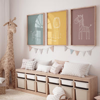 Safari Nursery Wall Prints, Boho Nursery Prints, jungle animals, Sage Green Nursery Art, animal Nursery Decor, animal prints