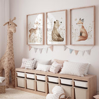 Nursery decor woodland, Woodland Nursery Wall Art, Woodland Print Set, animal prints, Woodland Animal Prints, gender neutral nursery