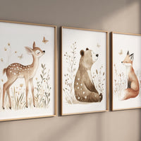 Nursery decor woodland, Woodland Nursery Wall Art, Woodland Print Set, animal prints, Woodland Animal Prints, gender neutral nursery