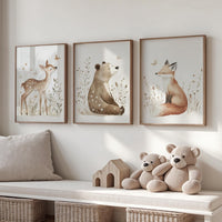 Nursery decor woodland, Woodland Nursery Wall Art, Woodland Print Set, animal prints, Woodland Animal Prints, gender neutral nursery
