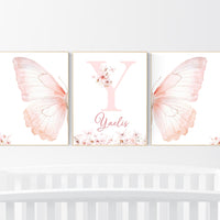 Nursery decor girl butterflies, Butterfly Nursery Art, Girl Nursery Art, Butterfly Nursery Decor for Baby Girl, Butterfly Art, light pink