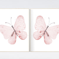 Nursery decor girl butterfly, Butterfly Nursery Art, Girl Nursery Art, Butterfly Nursery Decor for Baby Girl, Butterfly Art, pink nursery