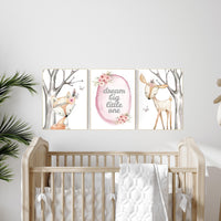 Nursery prints woodland, dream big little one, animal flower crown prints, nursery prints animals, nursery decor girl flower, flower nursery