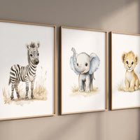 Jungle Animals, Safari Animal Nursery Prints, safari animals, safari nursery, Greenery, gender neutral nursery, Boy Nursery Wall Art