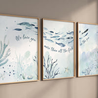 Under the Sea Wall Art, Ocean Nursery Wall Art, Sea Animal Print, Coastal Baby Room Decor, Underwater Kids Room Wall Art, Sea Life Print