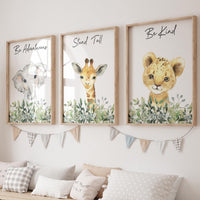 Safari Jungle Animal Nursery Wall Art, Neutral Baby Room Decor, Jungle Animal Print, Safari Nursery Wall Art, Boho Jungle Nursery Print