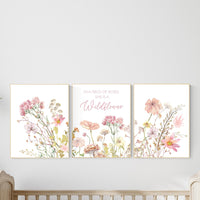 Boho Nursery wall art, Wildflower Nursery Decor, Floral Nursery, Girl Nursery Decor, flower nursery, in a flower of roses she's a wildflower