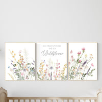 Wildflower Nursery Print: Boho Floral Wall Art
