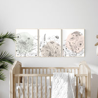 Botanical Line Art Print: Boho Wildflower Wall Decor