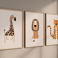 Safari Nursery Wall Prints, Boho Nursery Prints, jungle animals, Sage Green Nursery Art, animal Nursery Decor, animal prints