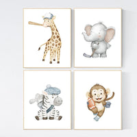 Baby Animals Sports Print: Safari Nursery Decor