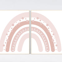 Blush Pink Rainbow Nursery Prints: Boho rainbow Decor