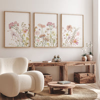 Boho Wildflower Nursery Wall Art Set, Floral Nursery Print for Girls