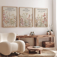 Wildflower Nursery Print: Boho Floral Decor, Bible Verse Art