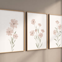 Boho Wildflower Nursery Print: Blush Pink Floral Art