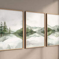 Mountain Nursery Print: Green Forest, Woodland Animals