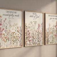 Wildflower Nursery Print: Boho Floral Decor, Bible Verse Art